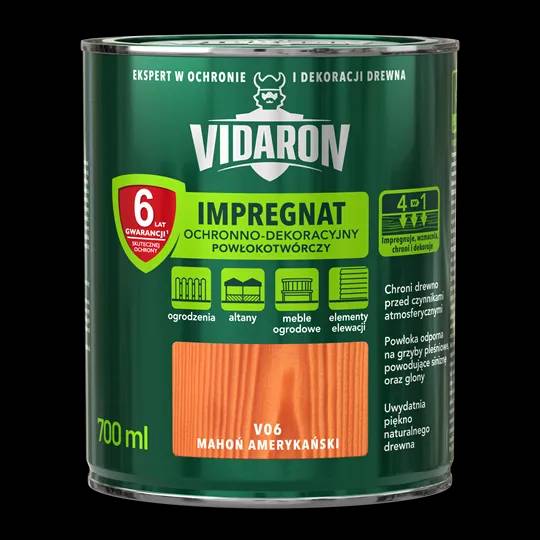 Просочення імпрегнат для деревини Vidaron, 0,7 л, V06 червоне дерево, матовий - 404090