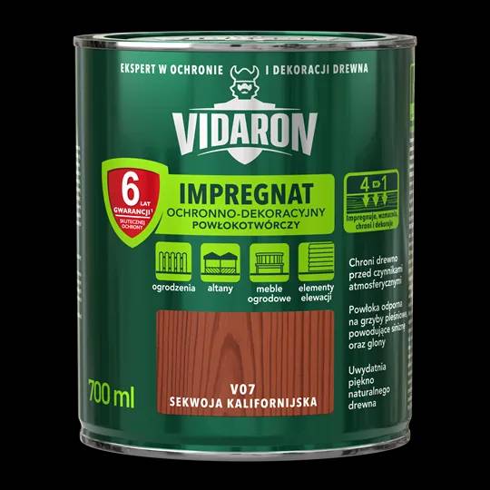 Просочення імпрегнат для деревини Vidaron, 0,7 л, V07 каліфорнійська секвоя, матовий - 404091