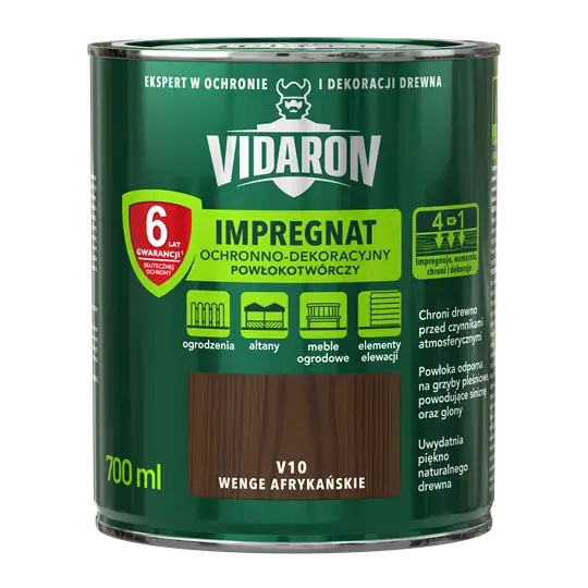 Просочення імпрегнат для деревини Vidaron, 0,7 л, V10 африканське венге, матовий - 404094