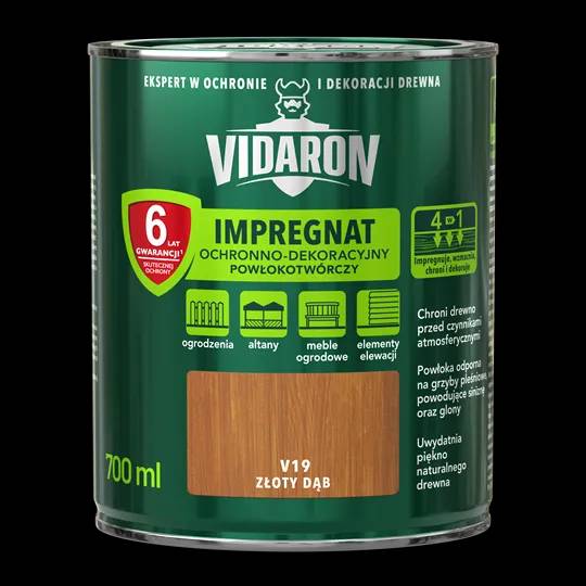 Просочення імпрегнат для деревини Vidaron, 0,7 л, V19 золотий дуб, матовий - 404097