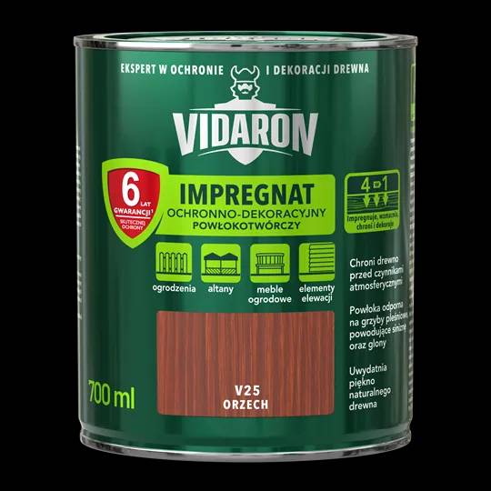 Просочення імпрегнат для деревини Vidaron, 0,7 л, V25 горіх, матовий - 404098