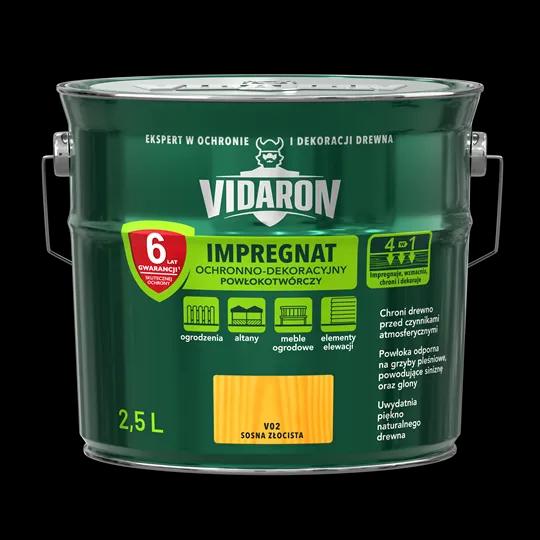 Просочення імпрегнат для деревини Vidaron, 2,5 л, V02 золота сосна, матовий - 404101