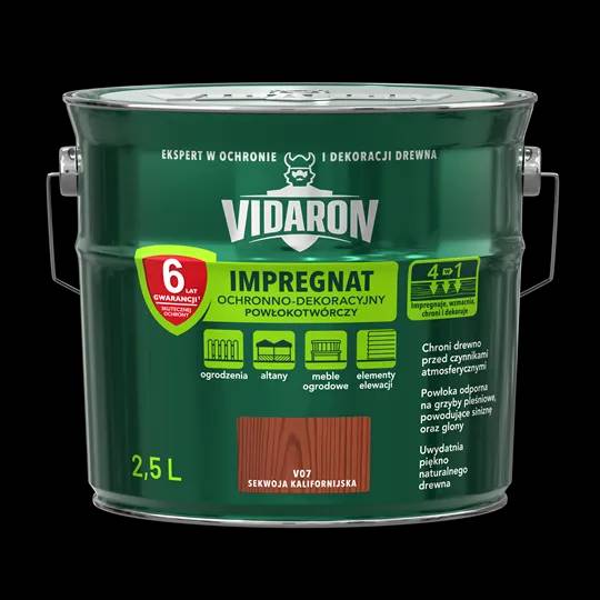 Просочення імпрегнат для деревини Vidaron, 2,5 л, V07 каліфорнійська секвоя, матовий - 404105