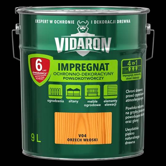 Пропитка импрегнат для древесины Vidaron, 9 л, V04 грецкий орех, матовый - 404115