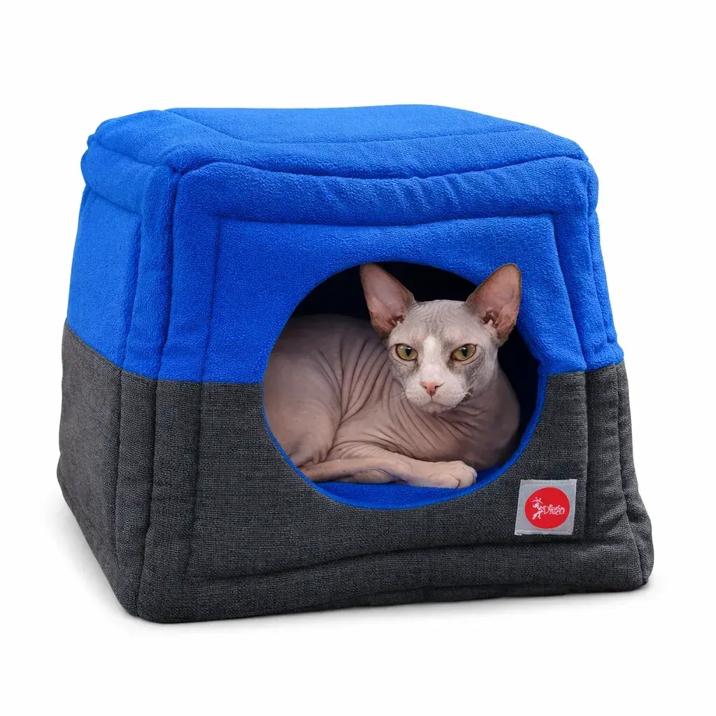 Лежак для тварин DIEGO rest transformer print 9_Синьо-ciрий (38*38*32) - 412139