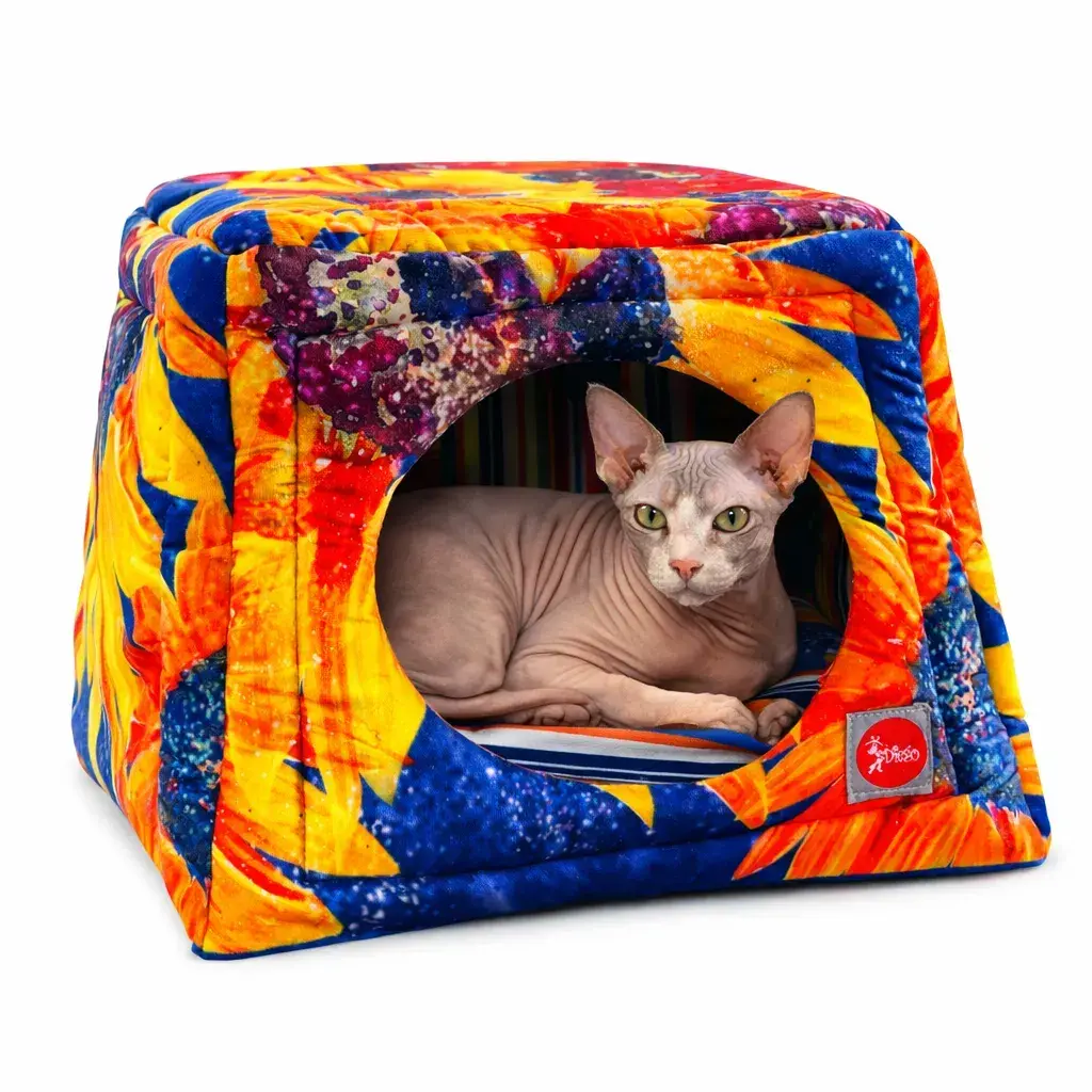 Лежак для тварин DIEGO rest transformer print_16_Соняшник (38*38*32) - 412153