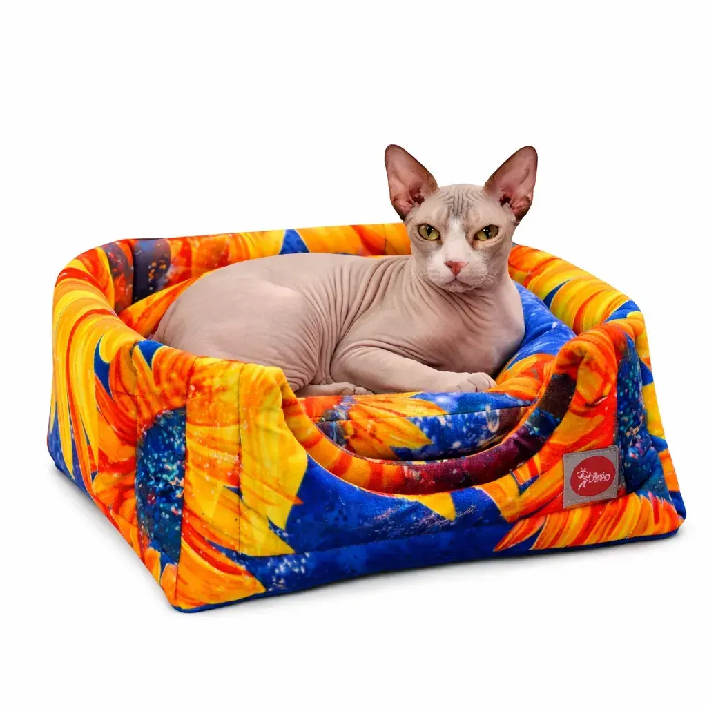 Лежак для тварин DIEGO rest transformer print_16_Соняшник (38*38*32) - 412154