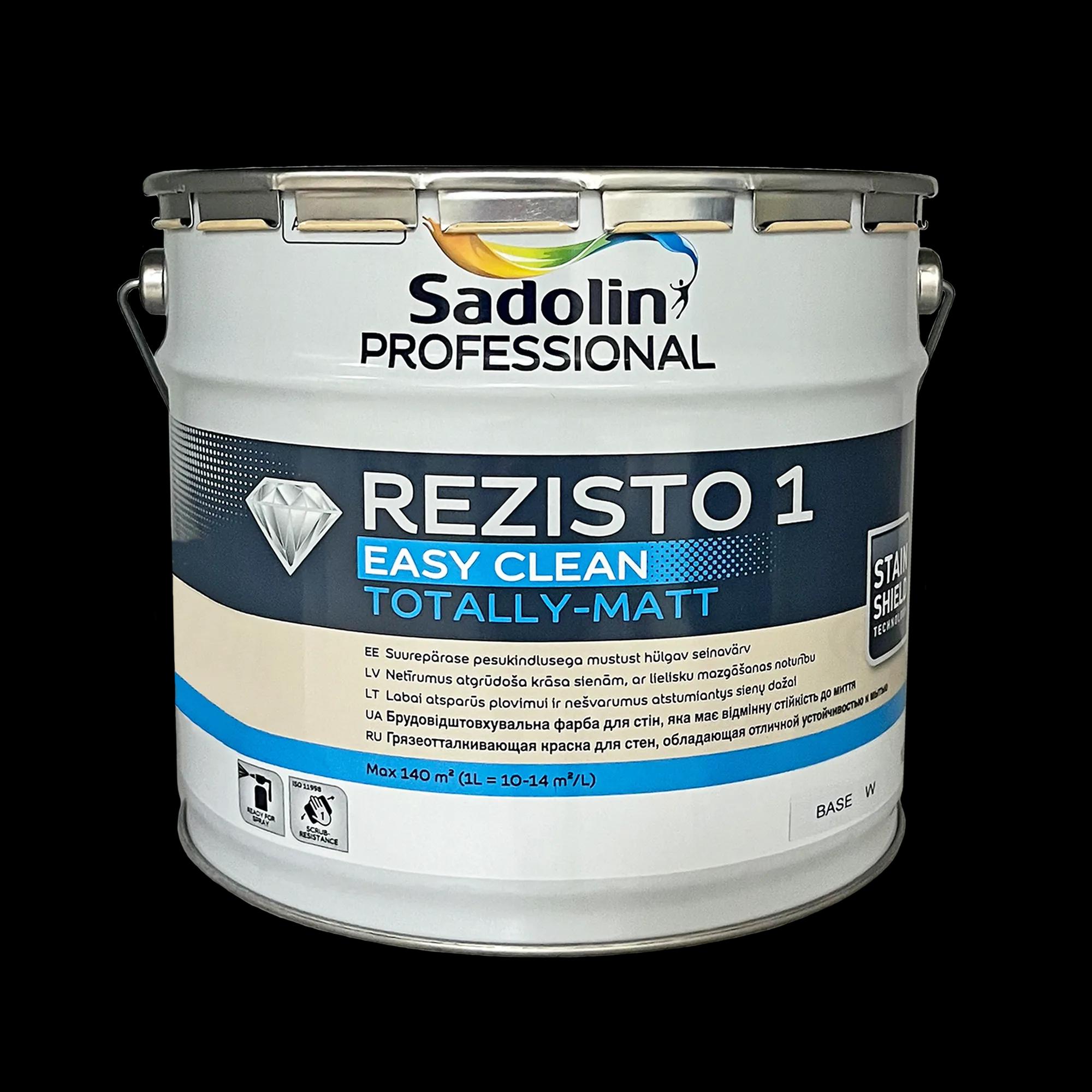 Акриловая краска Sadolin Professional Rezisto 1 для стен, грязеотталкивающая, 10 л, белая, BW - 412508