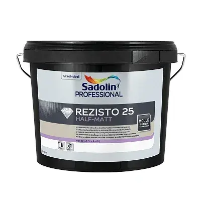 Акрилова фарба Sadolin Professional Rezisto 25 для стін, вологостійка, 2.5 л, біла, BW - 412529