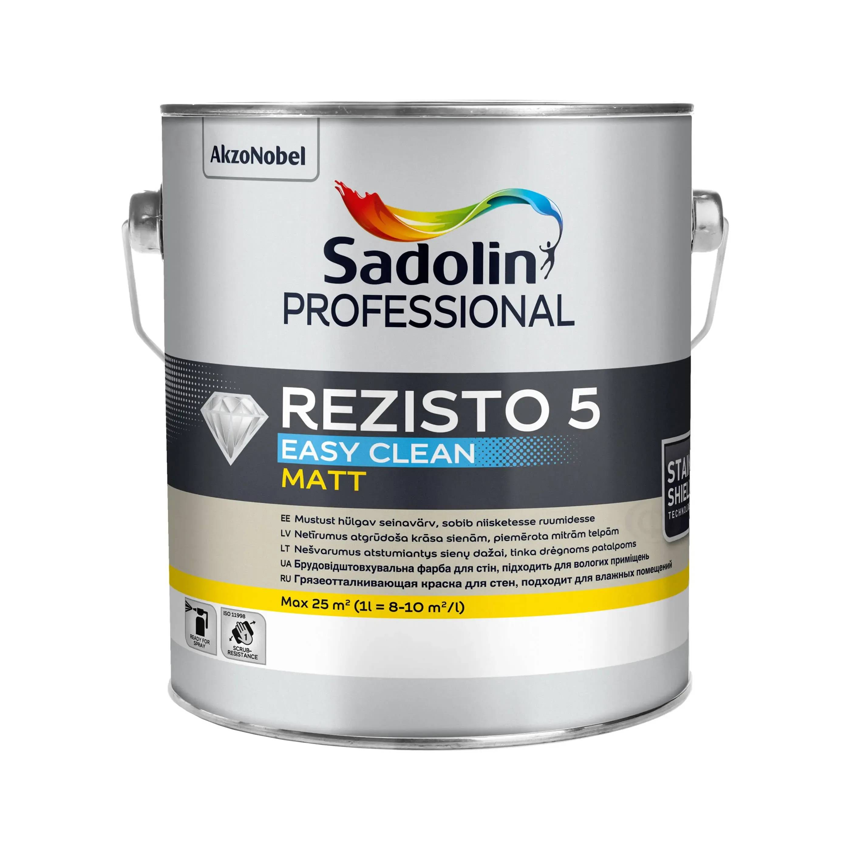 Акрилова фарба, для стін брудовідштовхувальна Sadolin Professional Rezisto 5 Easy Clean, 2,5 л , біла, матовий,BW - 412564