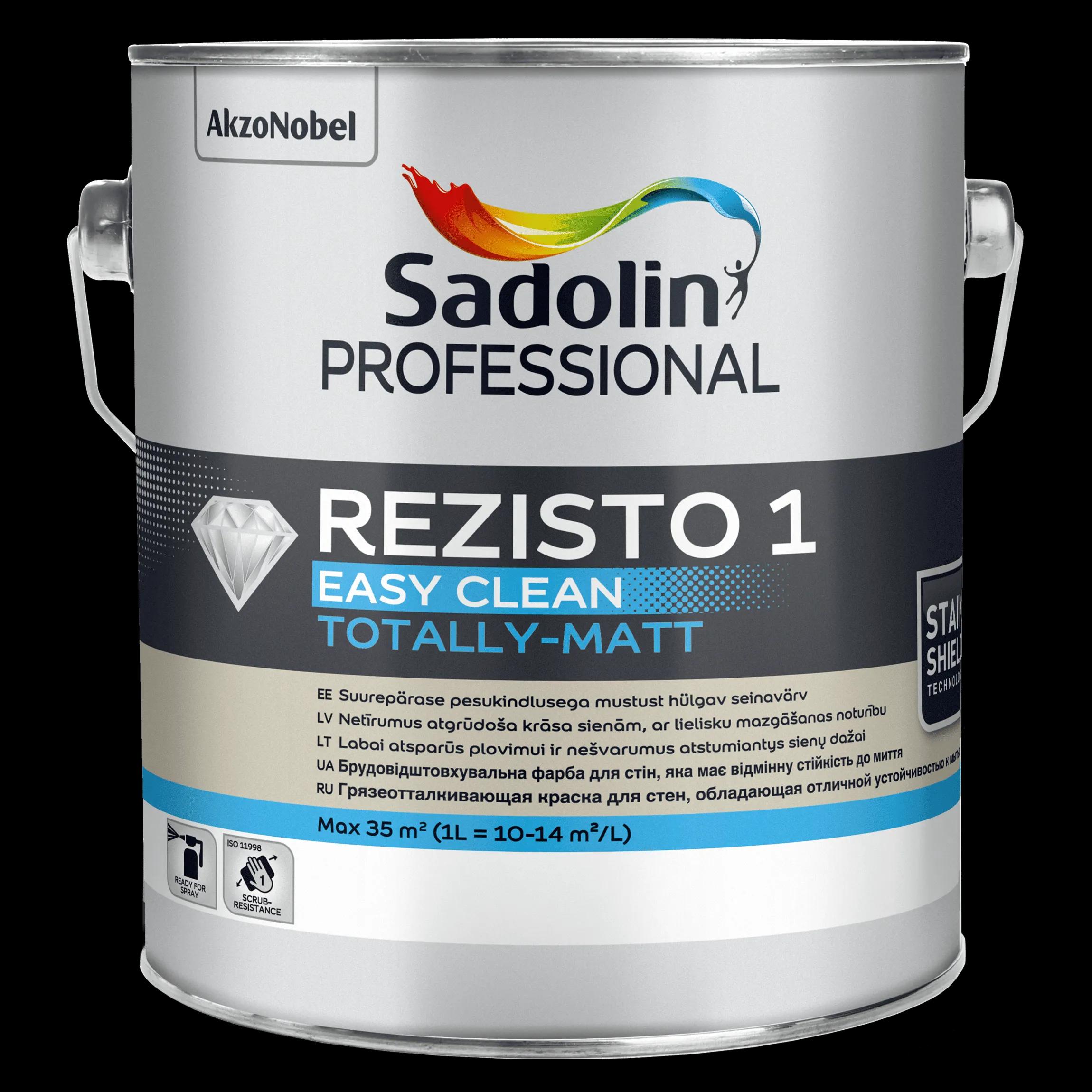 Акрилова фарба Sadolin Professional Rezisto 1 для стін, брудовідштовхувальна, 2.33 л, безбарвна, BC - 412578