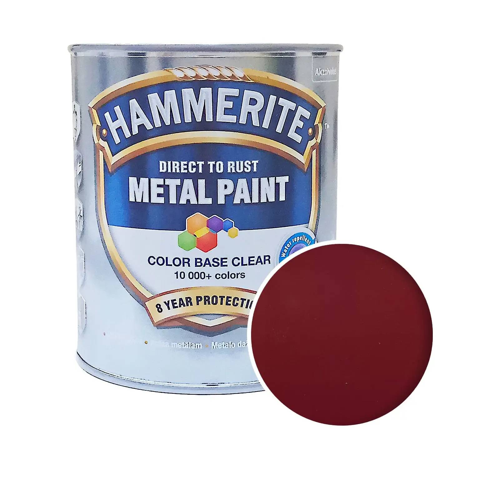 Гладка фарба 3 в 1 по металу Hammerite Metal Paint Smooth захисна, 0,7 л, вишневий, глянсова - 412592