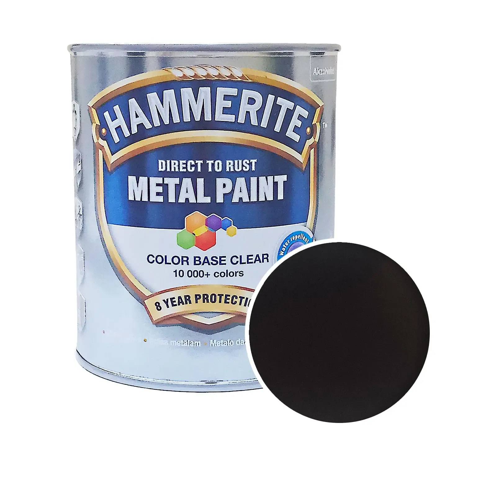 Гладка фарба 3 в 1 по металу Hammerite Metal Paint Smooth захисна, 0,7 л, RAL 8019 темно-коричнева, глянсова - 412595