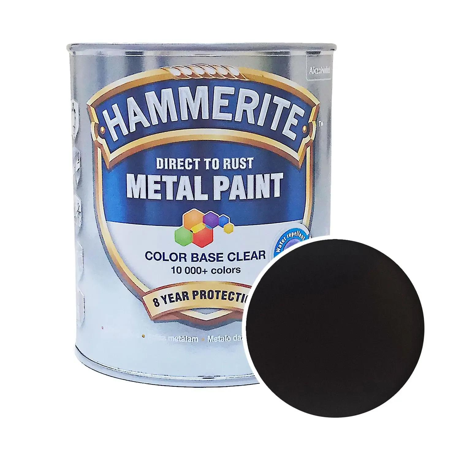 Гладка фарба 3 в 1 по металу Hammerite Metal Paint Smooth захисна, 0,7 л, RAL 8019 темно-коричнева, глянсова - 412595