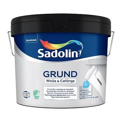 Грунтовочная краска на водной основе Садолин Грунд (Sadolin Grund), 9 л, белый - 412602