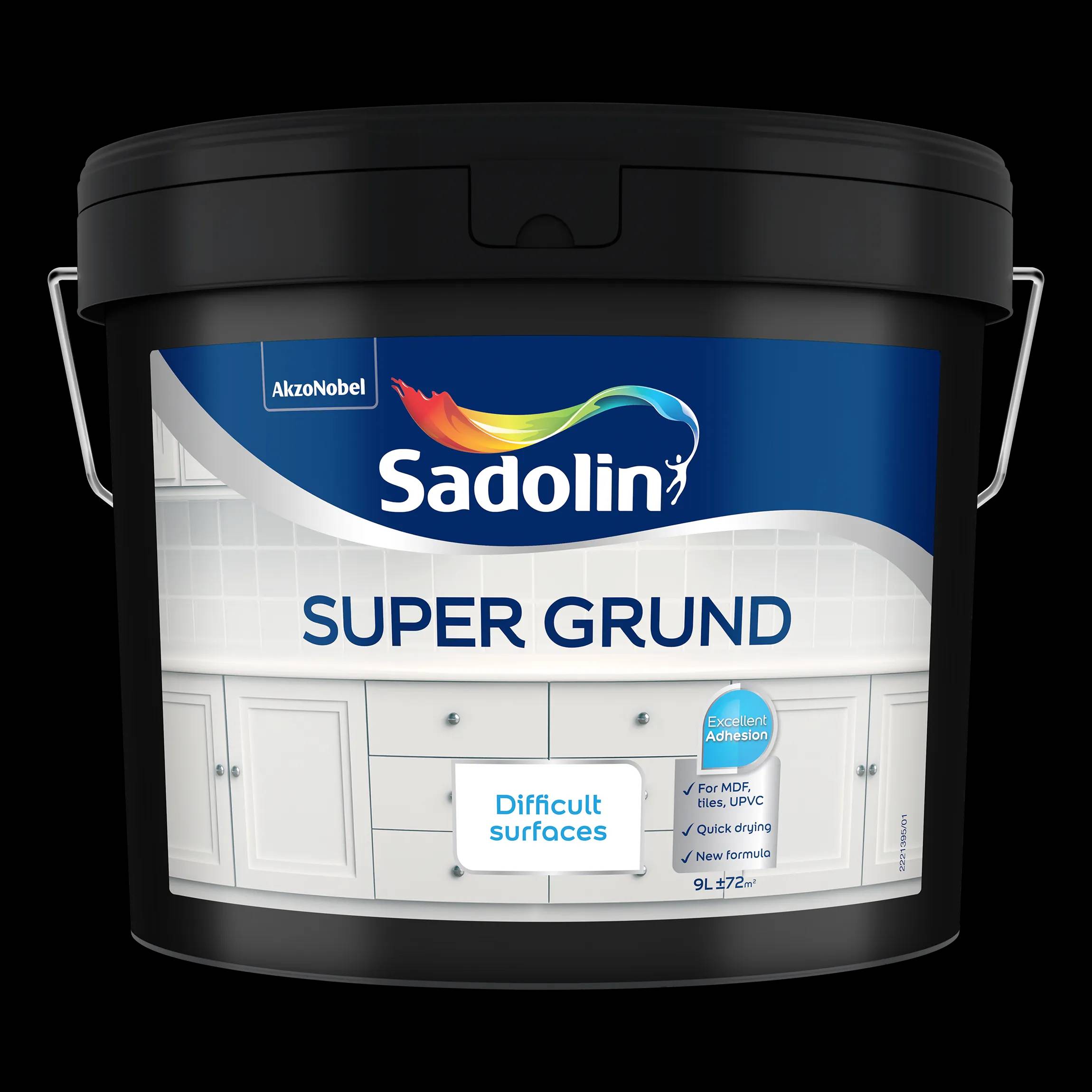 Ґрунтувальна фарба на водній основі Sadolin Super Grund для стін, стелі та складних поверхонь, 9 л, біла, матовий, BW - 412633