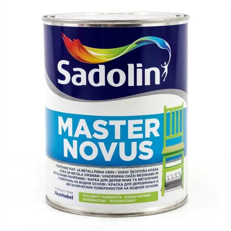 Краска швидковисихаюча Sadolin Master Novus, 1 л, білий, напівматова - 412821