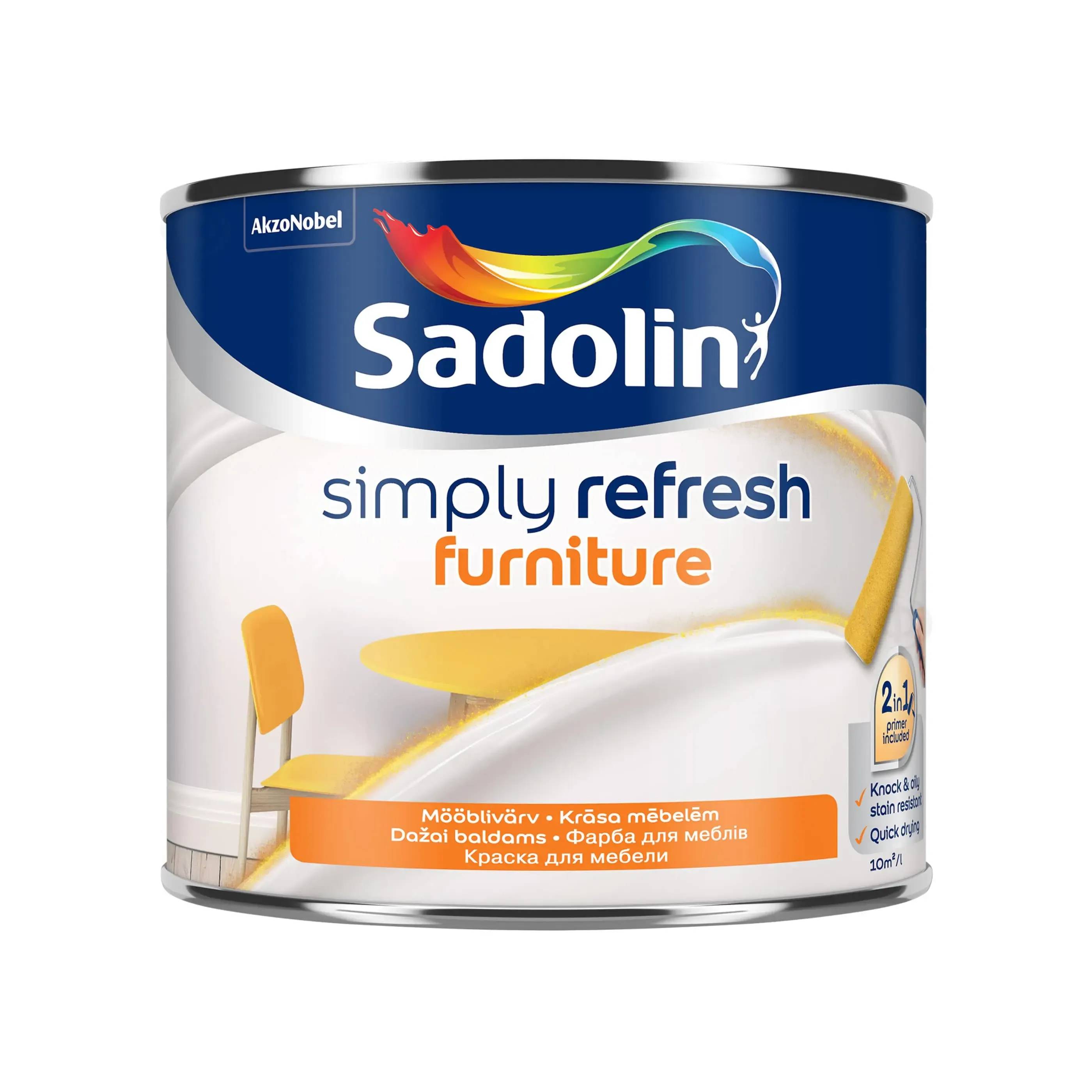 Фарба 2-в-1 Sadolin Simply Refresh Furniture для меблів, 0,465 л, безбарвна, матова, BC - 412902