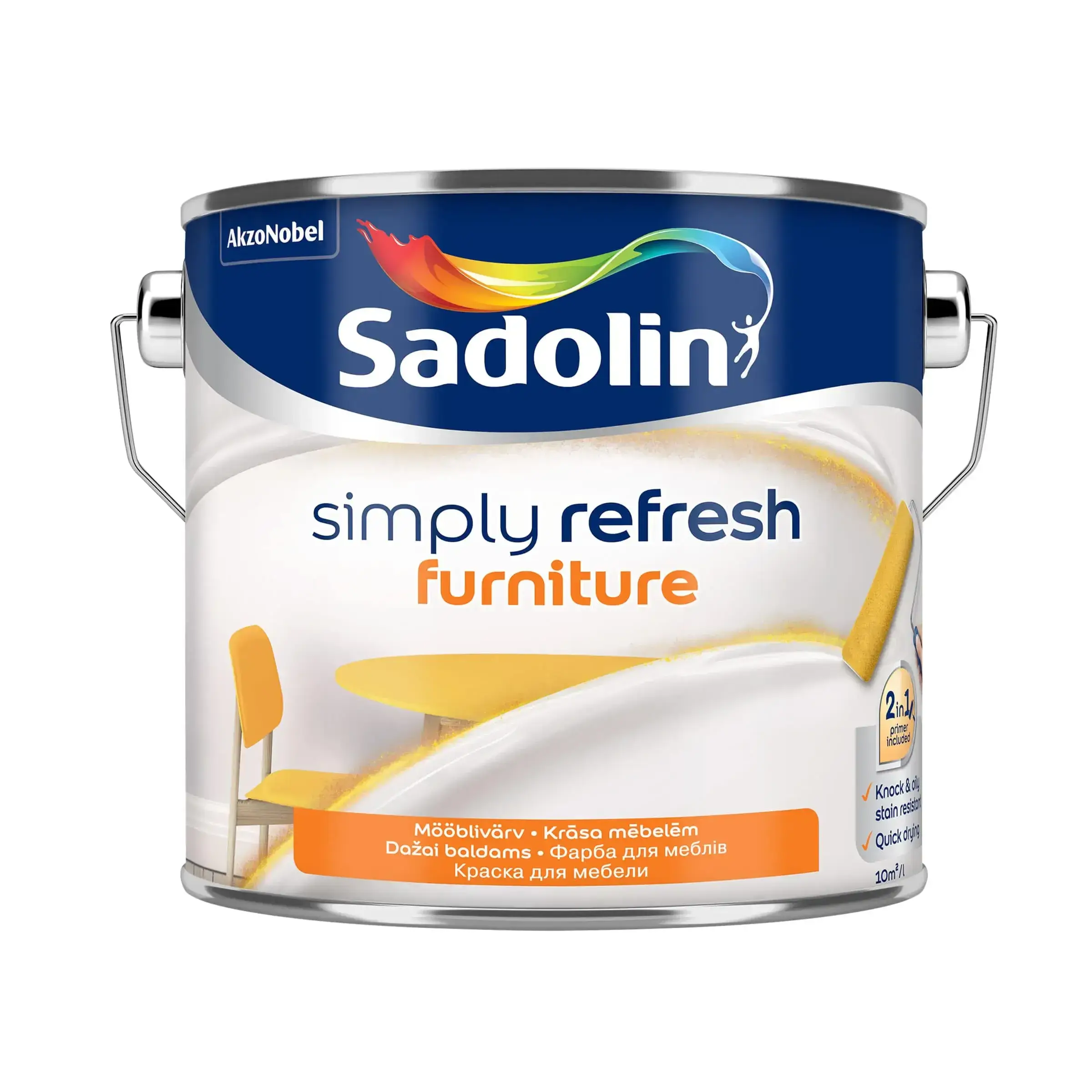 Фарба 2-в-1 Sadolin Simply Refresh Furniture для меблів, 2,3 л, безбарвна, матова, BC - 412918