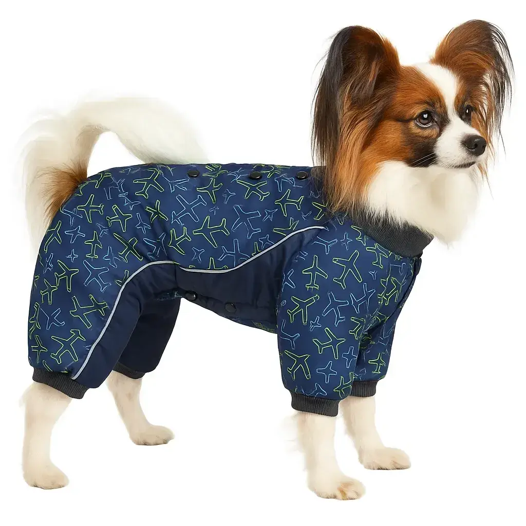 Комбінезон для собак DIEGO mini snow zip M L літаки - 414152