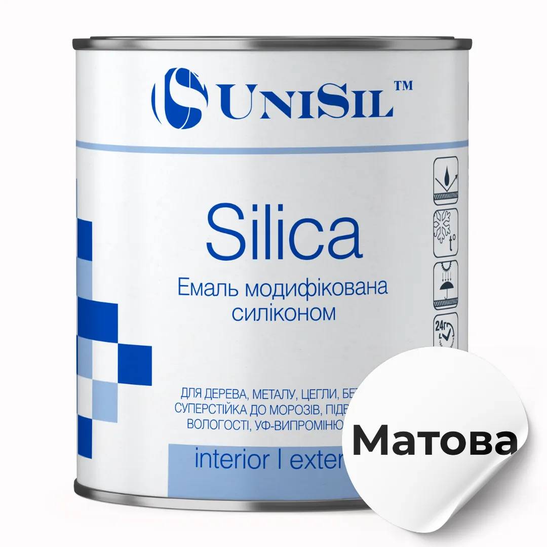 Пентафталева емаль UNISIL "Silica", біла матова, маса нетто 12 кг - 414666
