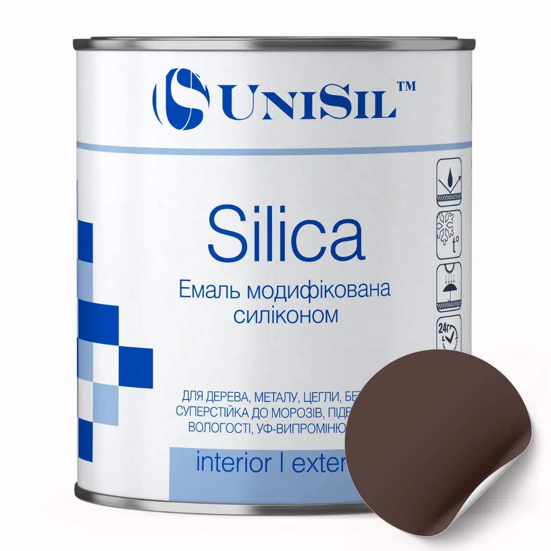 Пентафталева емаль UNISIL "Silica", коричнева, маса нетто 12 кг - 414671