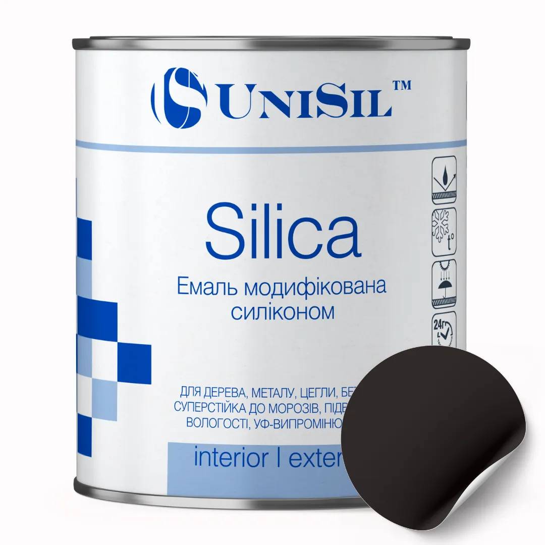 Пентафталева емаль UNISIL "Silica", чорна, маса нетто 12 кг - 414676
