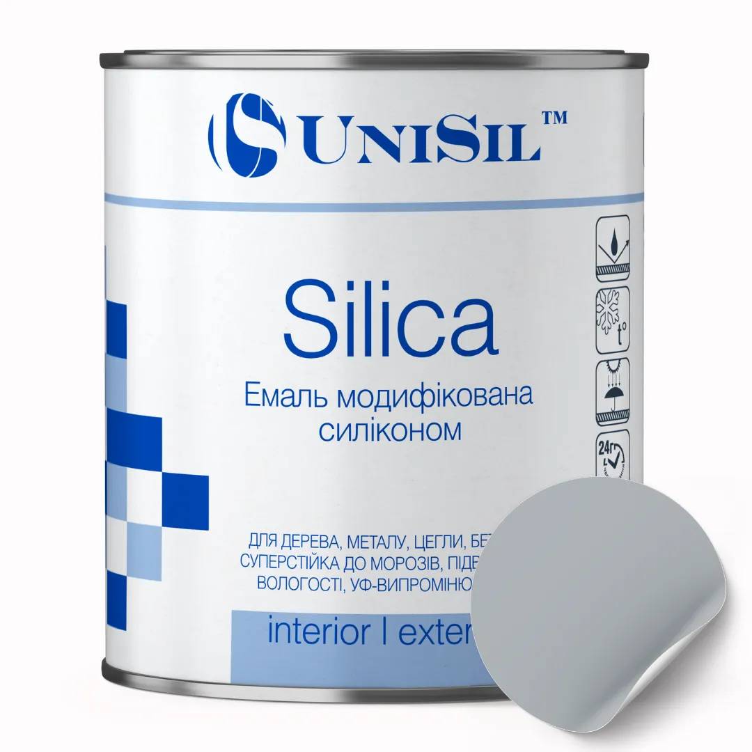 Эмаль пентафталевая UNISIL "Silica", темно-серая, 0,9 кг - 414695