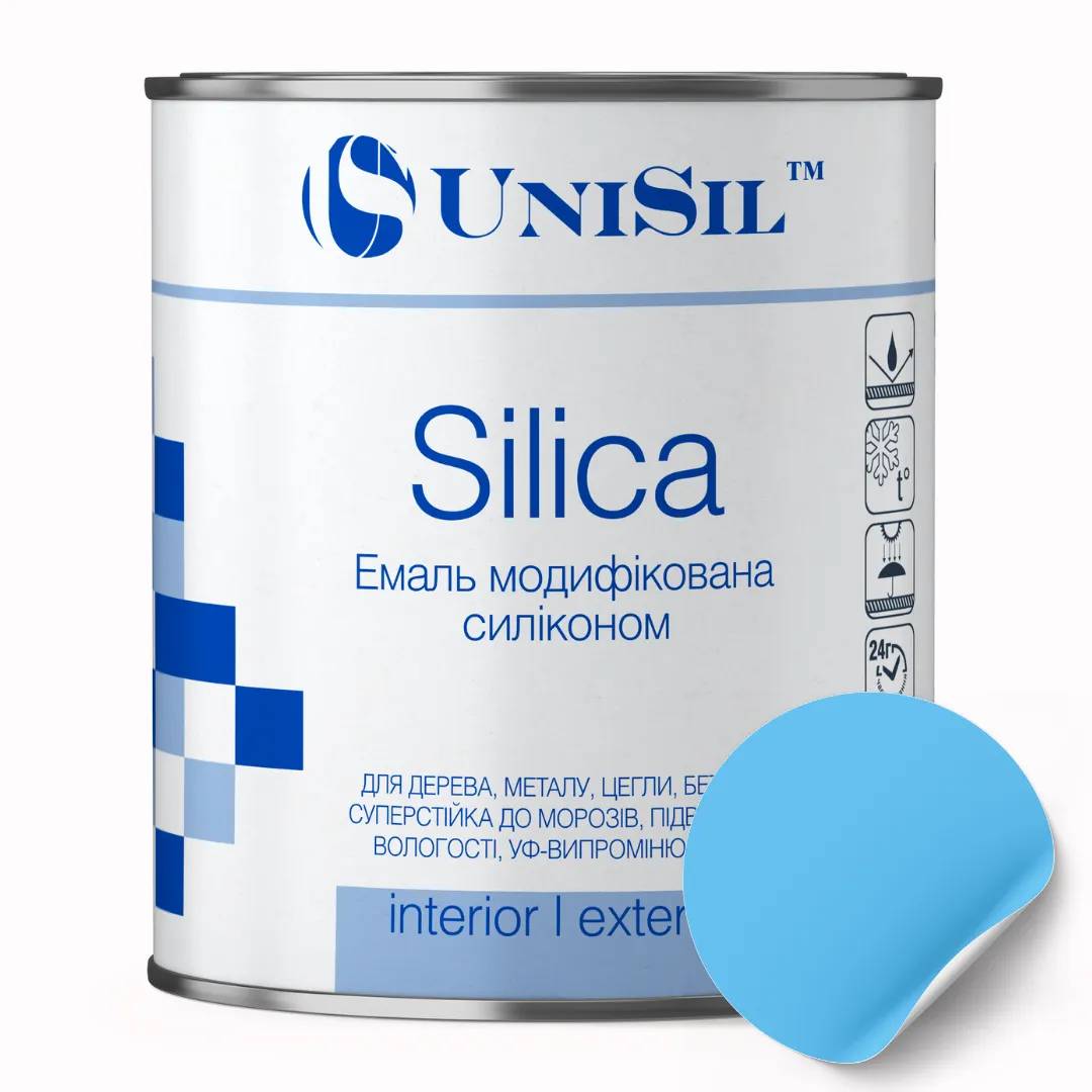 Эмаль пентафталевая UNISIL "Silica", голубая, 0,9 кг - 414699