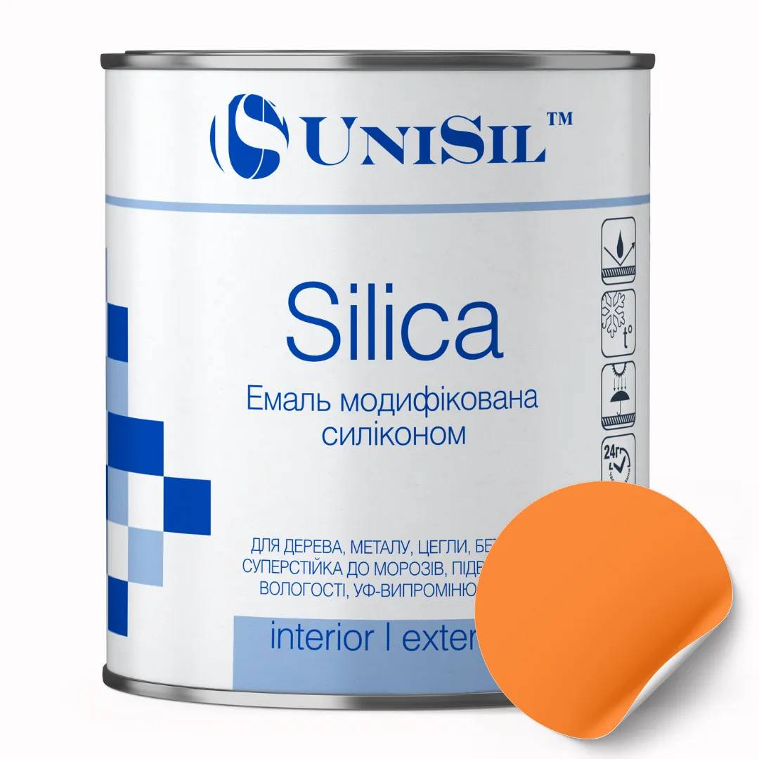 Емаль пентафталева UNISIL "Silica", помаранчева, 0,9 кг - 414701