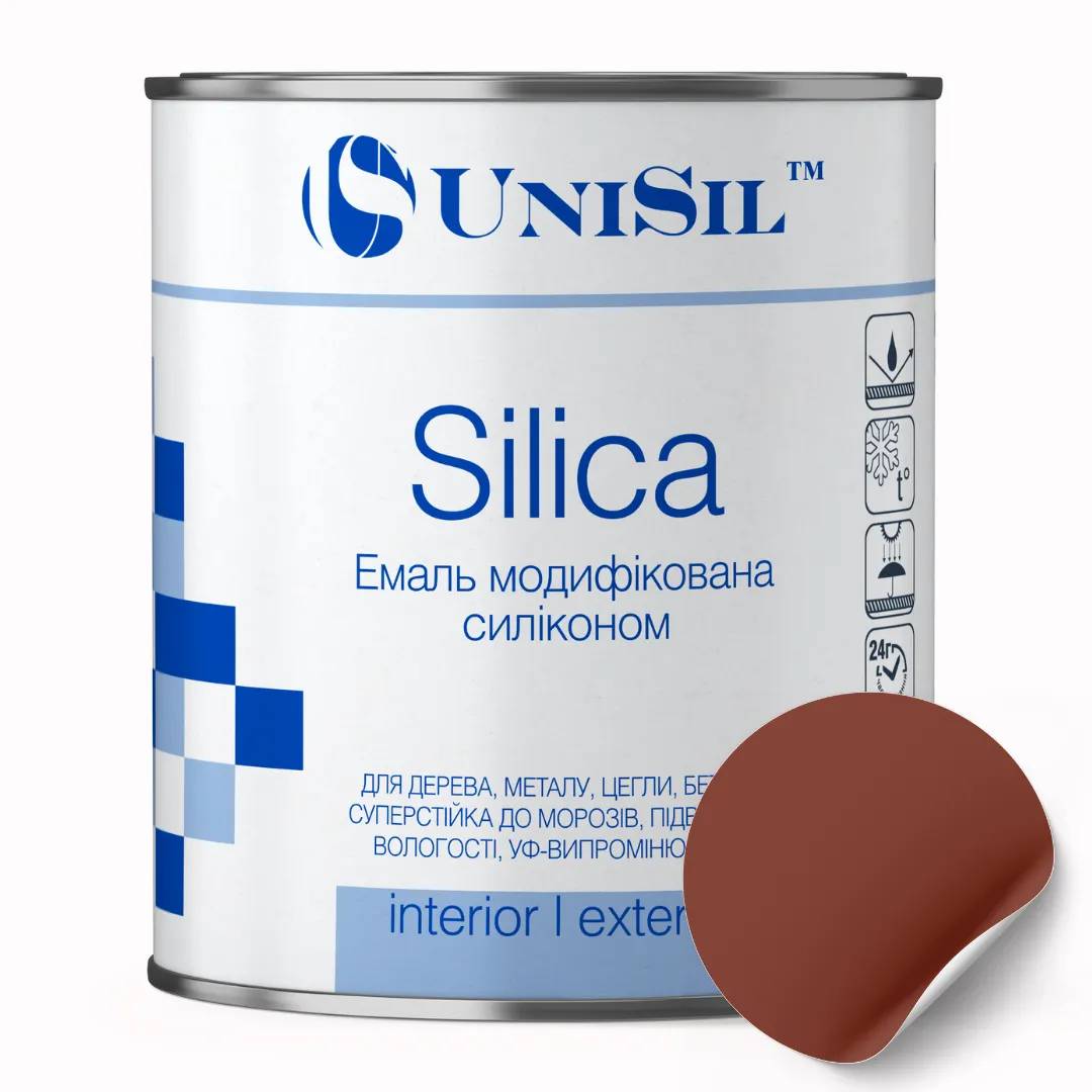 Емаль пентафталева UNISIL "Silica", червоно-коричнева, 2,8 кг - 414704
