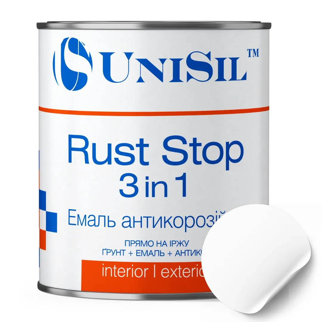 Емаль антикорозійна UniSil Rust Stop 3 in 1, біла, 2,5 л - 414714
