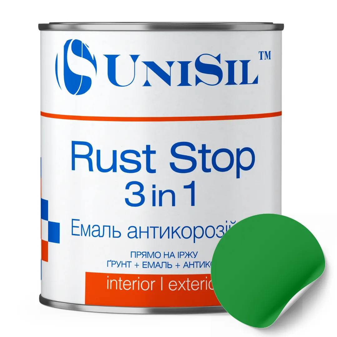 Емаль антикорозійна UniSil Rust Stop 3 in 1, зелена, 2,5 л - 414720