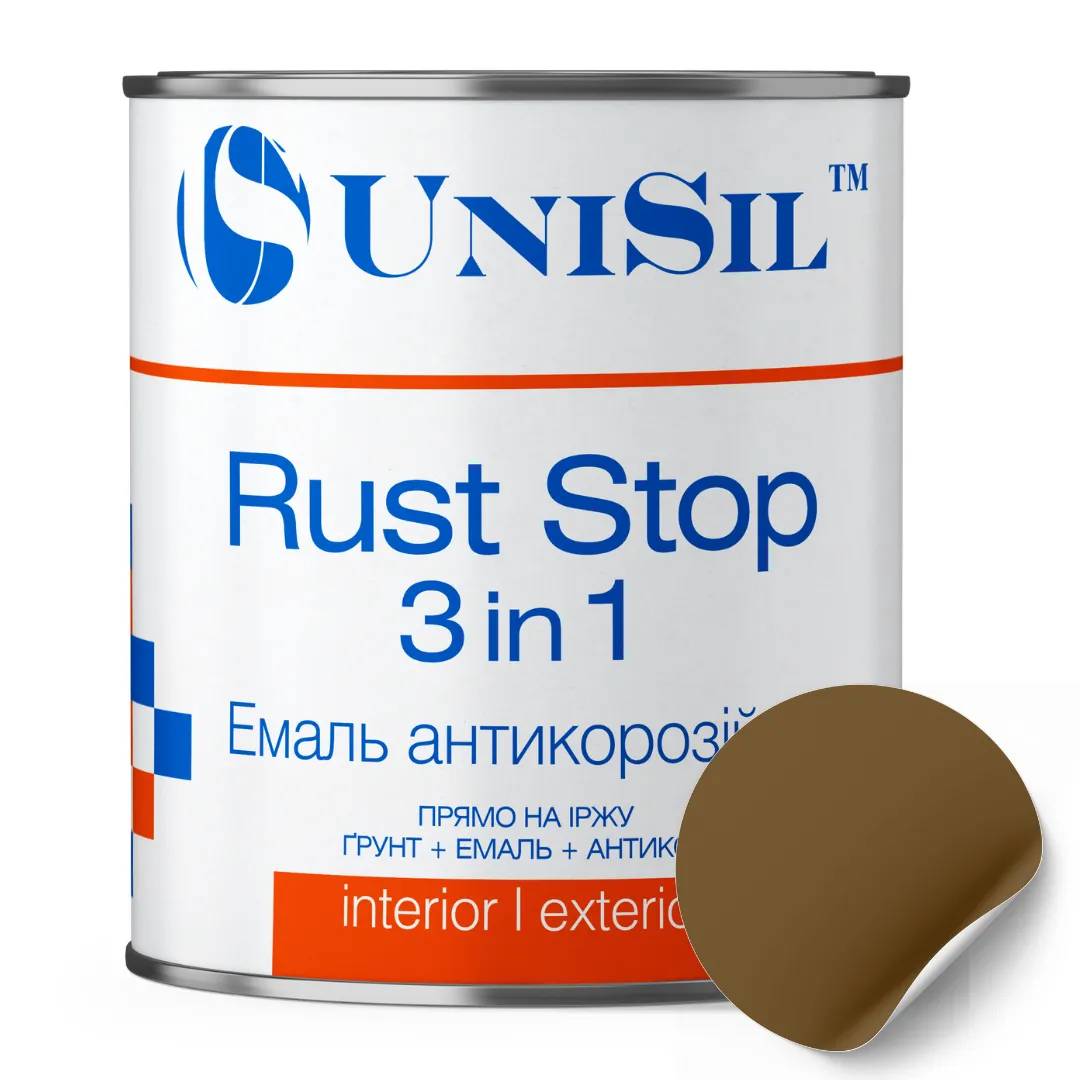 Емаль антикорозійна UniSil Rust Stop 3 in 1, коричнева, 0,75 л - 414721