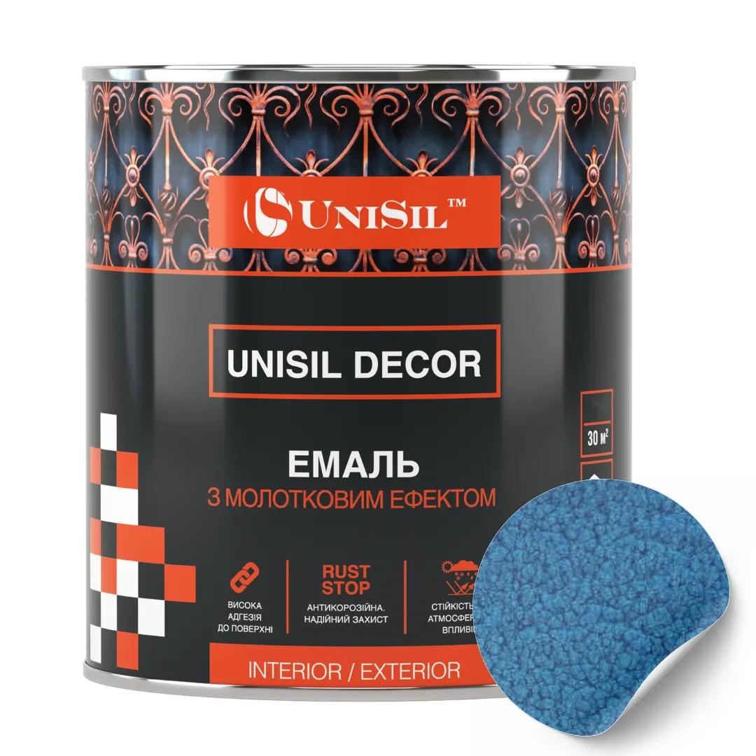 Емаль Unisil Decor з молотковим ефектом, ТМ "Unisil", синя, 0,75 л - 414743