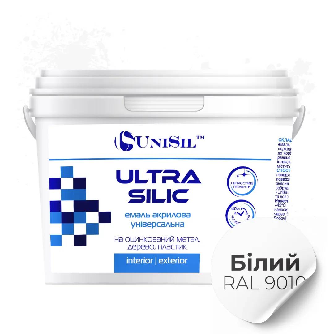 Эмаль акриловая UniSil Ultra Silic, белая, 0,35 л - 414753