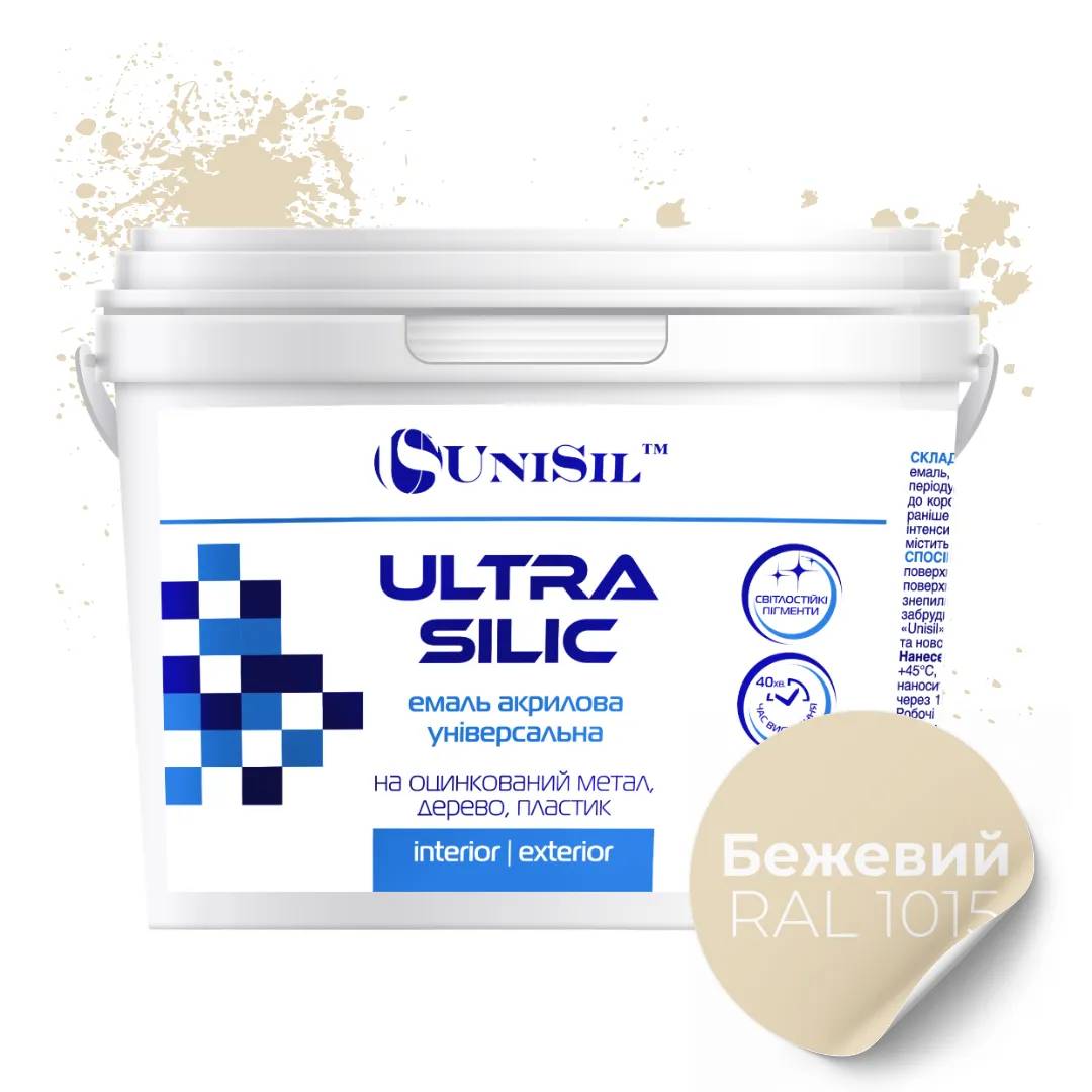 Емаль акрилова UniSil Ultra Silic, бежева, 0,9 л - 414758