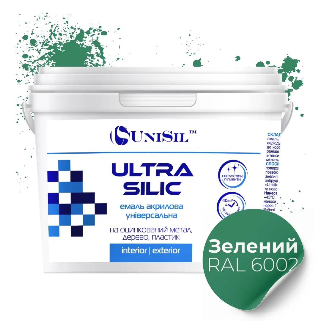 Емаль акрилова UniSil Ultra Silic, зелена, 0,35 л - 414761