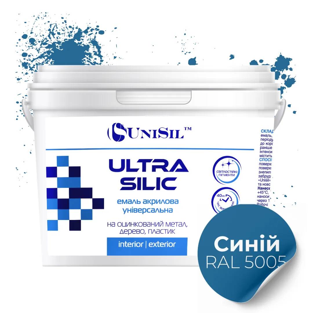 Эмаль акриловая UniSil Ultra Silic, синяя, 0,35 л - 414767