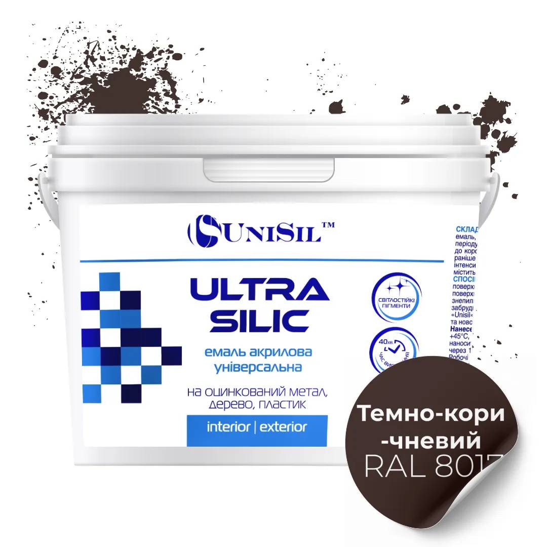 Емаль акрилова UniSil Ultra Silic, темно-коричнева, 0,35 л - 414769