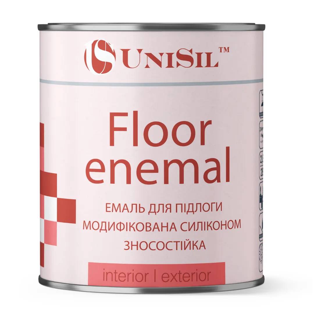 Пентафталева емаль для підлоги UNISIL "Silica" ПФ-266, коричнева, маса нетто 12 кг - 414791
