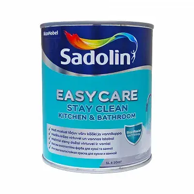 Фарба акрилова для стін та стелі вологостійка Sadolin EasyCare Kitchen&Bathroom, 0,93 л, колорування - 414797