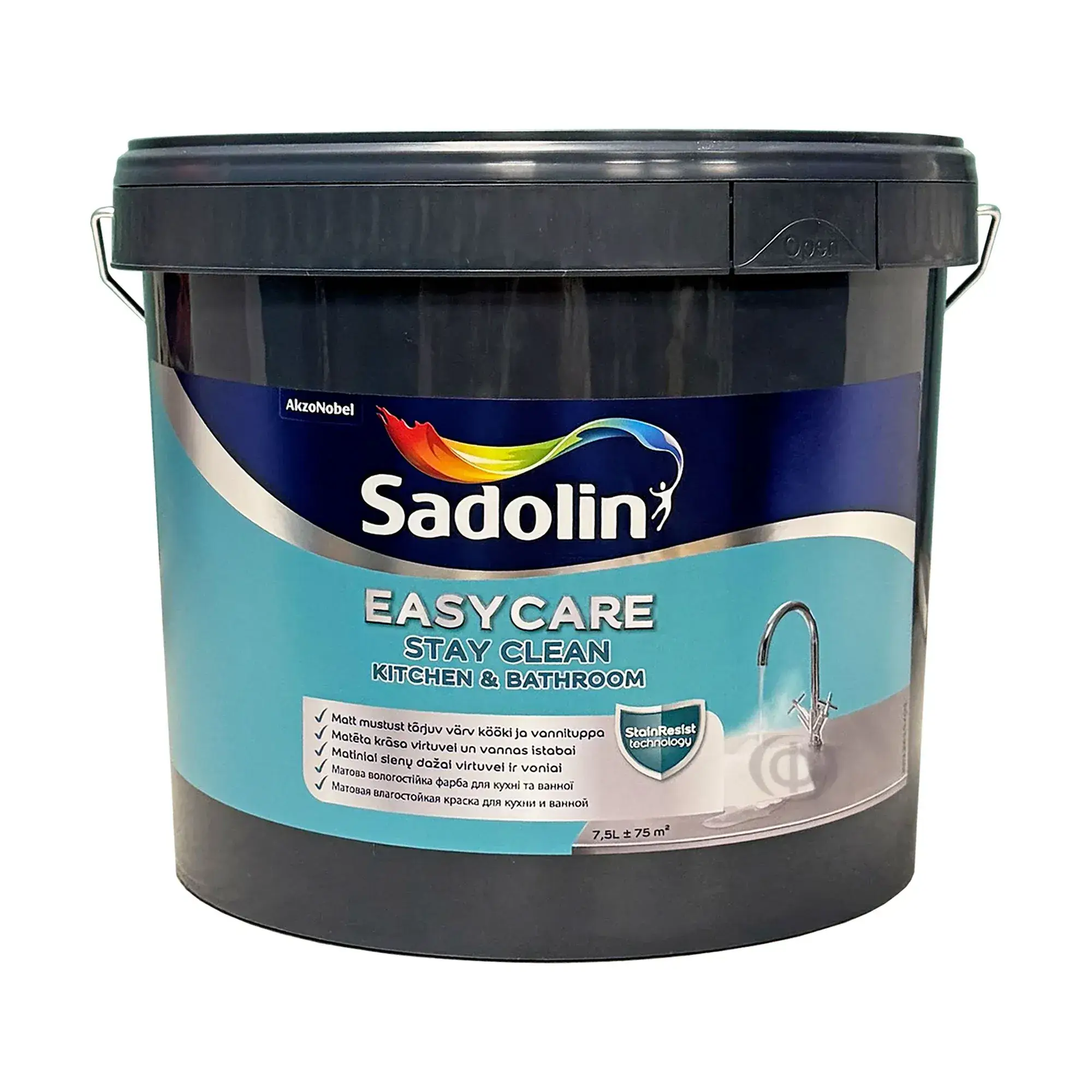 Фарба акрилова для стін та стелі вологостійка Sadolin EasyCare Kitchen&Bathroom, 7,5 л, білий - 414829
