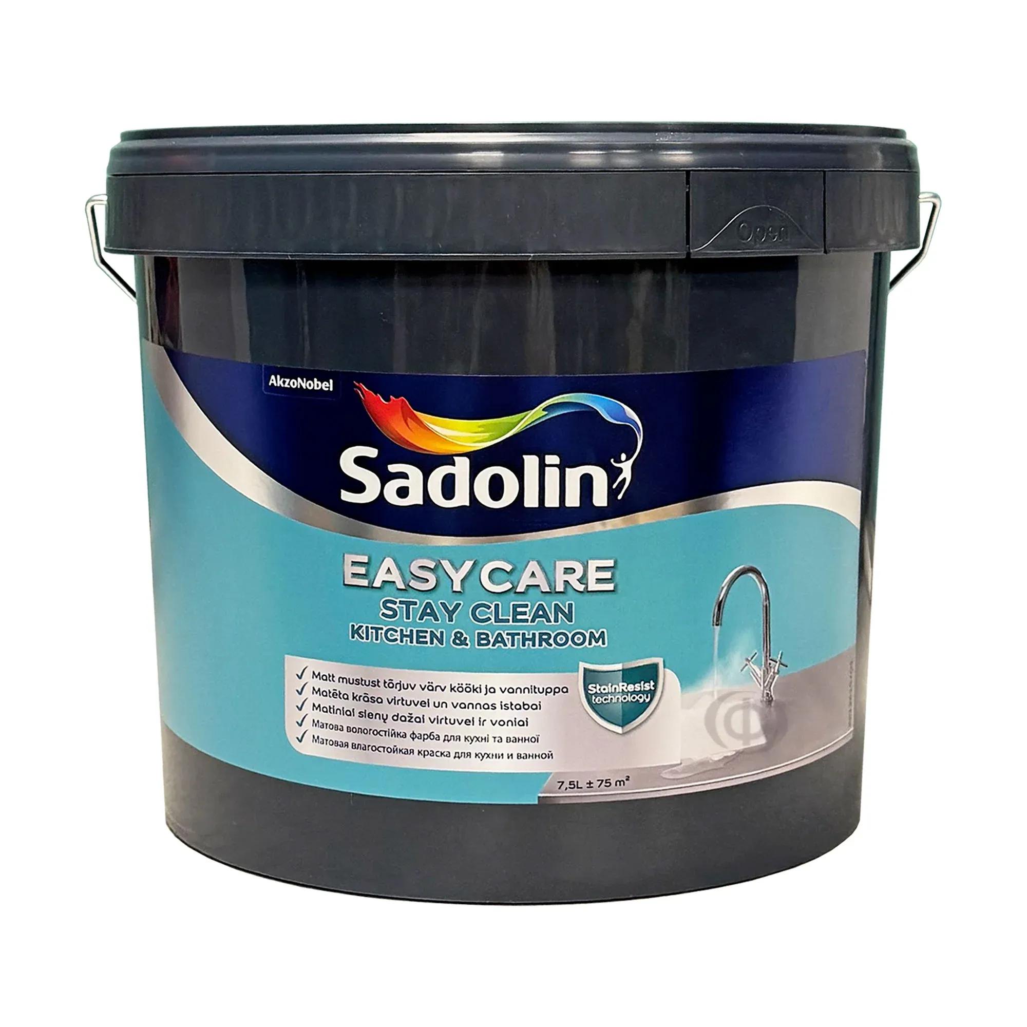 Фарба акрилова для стін та стелі вологостійка Sadolin EasyCare Kitchen&Bathroom, 7,5 л, білий - 414829