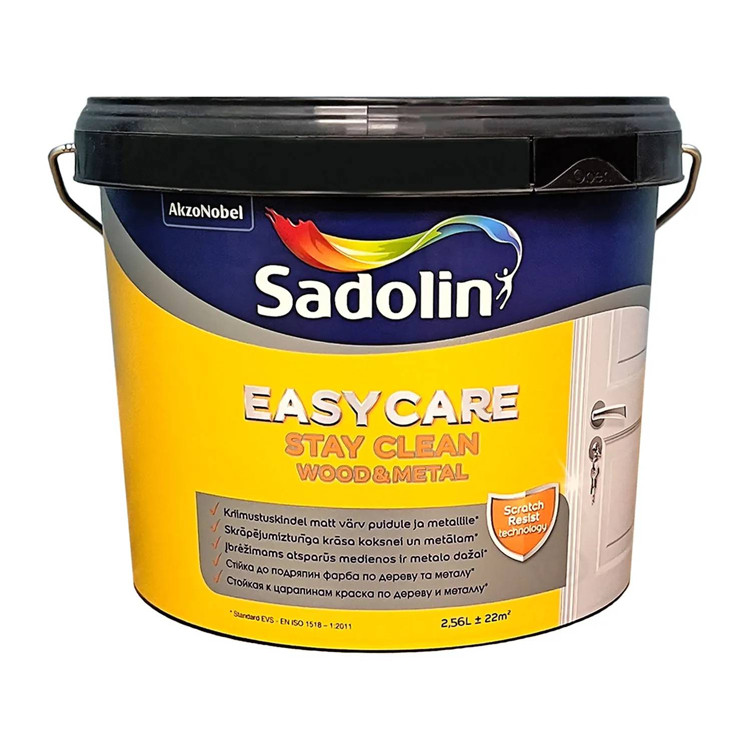 Фарба акрилова для стін та стелі вологостійка Sadolin EasyCare Wood&Metal, 2,5 л, безбарвний - 414855