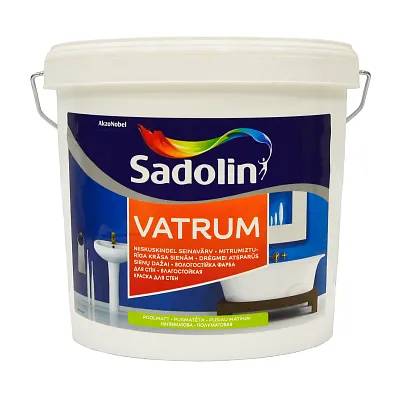 Фарба акрилова для стін та стелі вологостійка Sadolin Vatrum, 10 л, білий - 414882