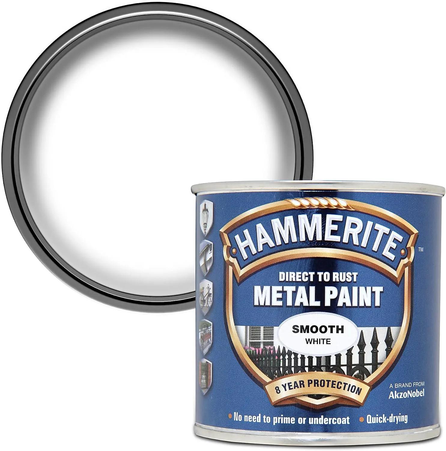 Фарба гладка фінішна декоративна Hammerite Metal Paints, 0,25 л, білий, глянсовий - 415014