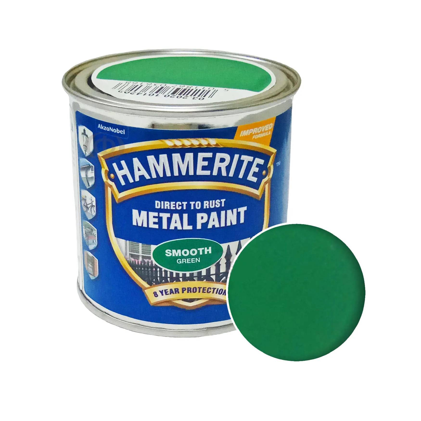 Фарба гладка фінішна декоративна Hammerite Metal Paints, 0,25 л, зелений, глянсовий - 415016