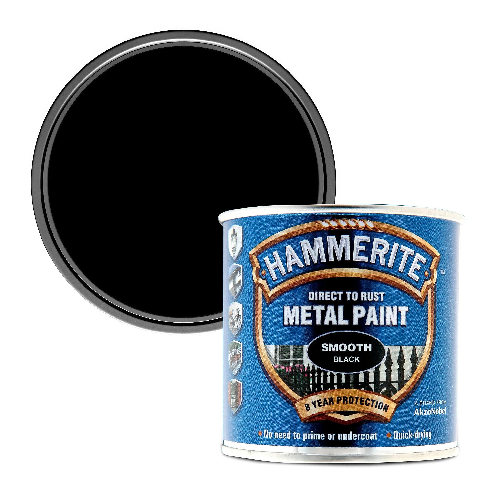 Фарба глянсова фінішна декоративна Hammerite Metal Paints, 0,25 л, чорний, сатиновий - 415028