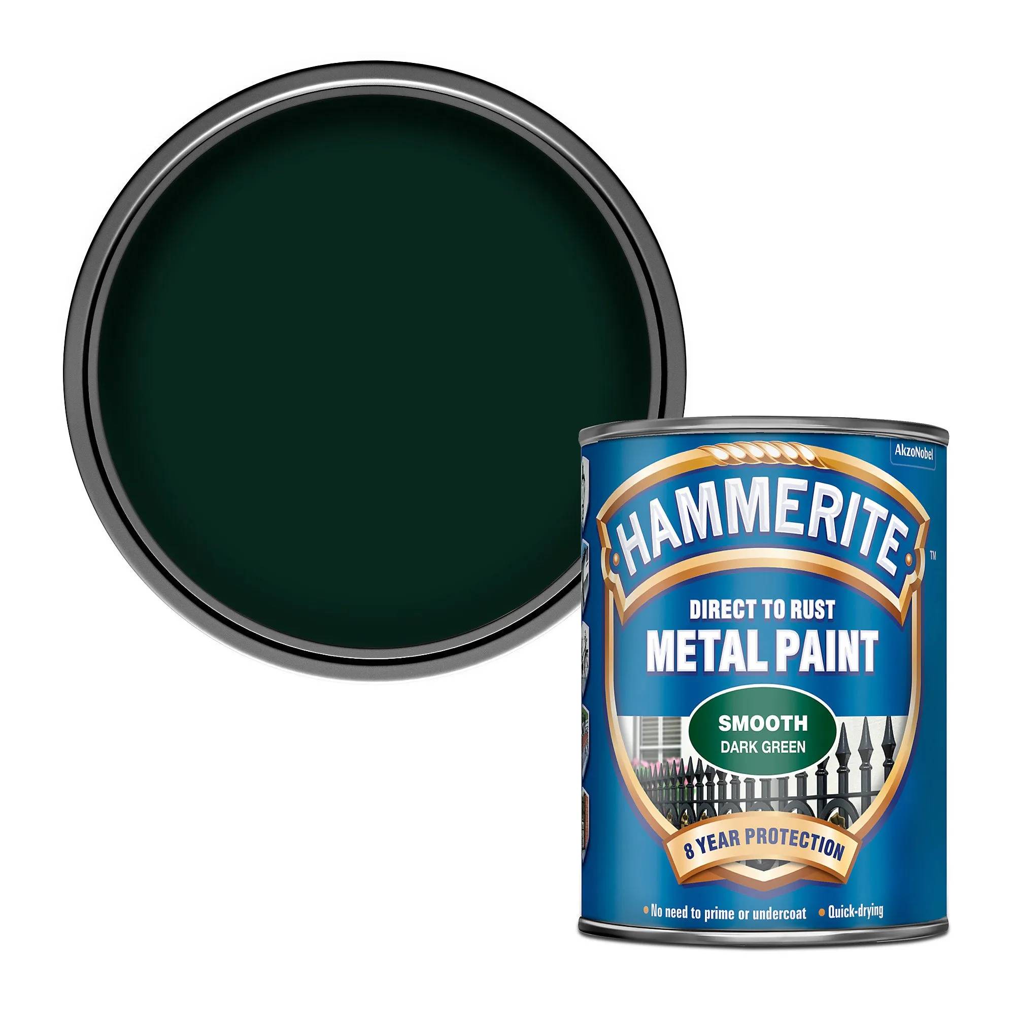 Краска глянцевая финишная декоративная Hammerite Metal Paints, 0,75 л, темно-зеленый, глянцевый - 415041